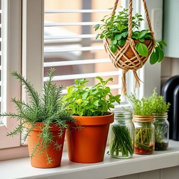 compact herb garden containers