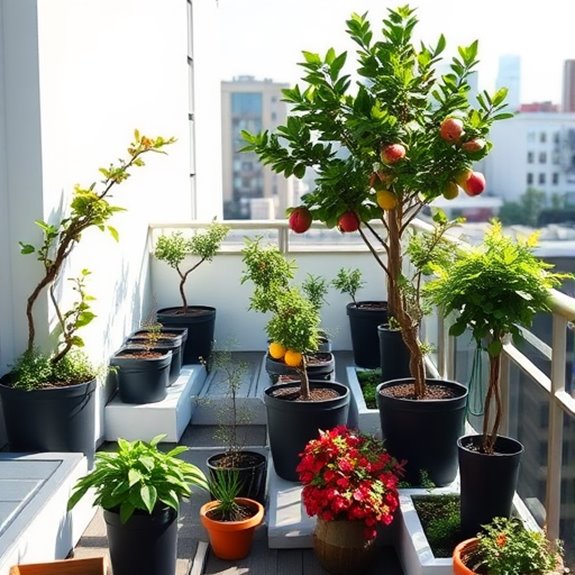 fruit trees in containers