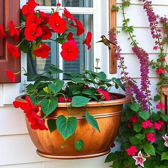 hummingbird friendly flowering boxes