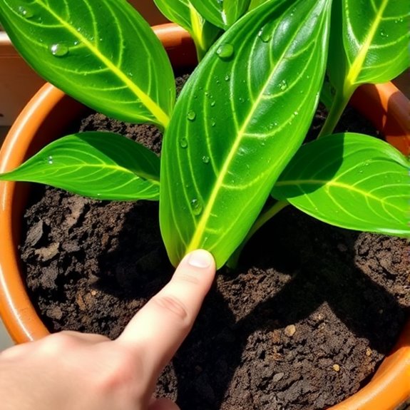 soil moisture testing prior watering